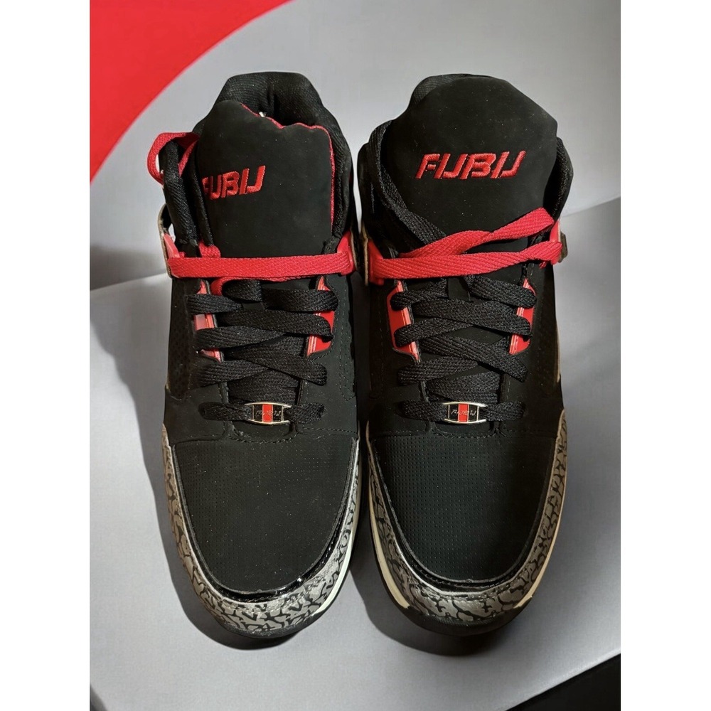 Fubu Men's Black & Red Lace Up Mid Top Sneakers Size 11